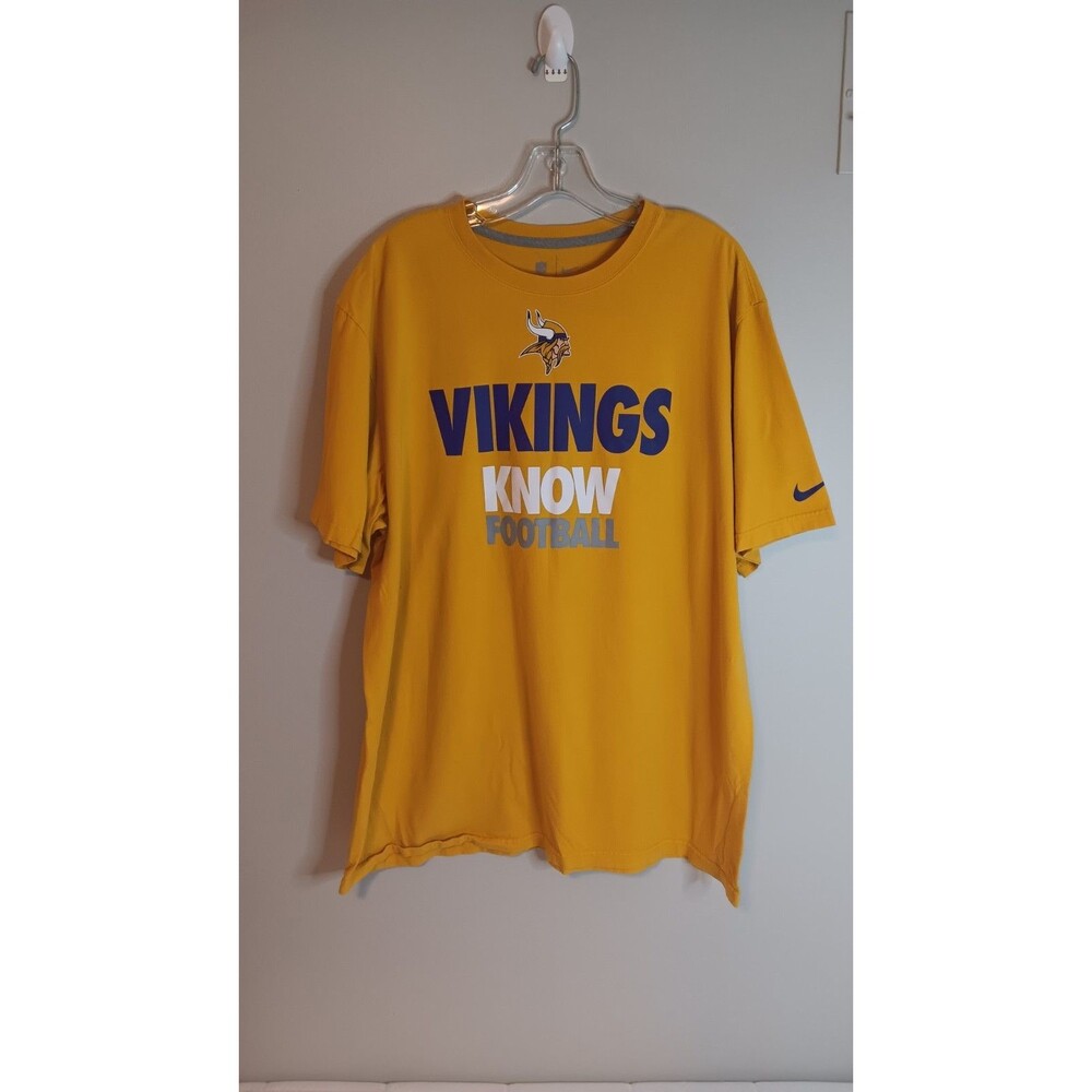 Nike NFL Minnesota Vikings Tee Shirt Sz XXL Yellow Gold Unisex